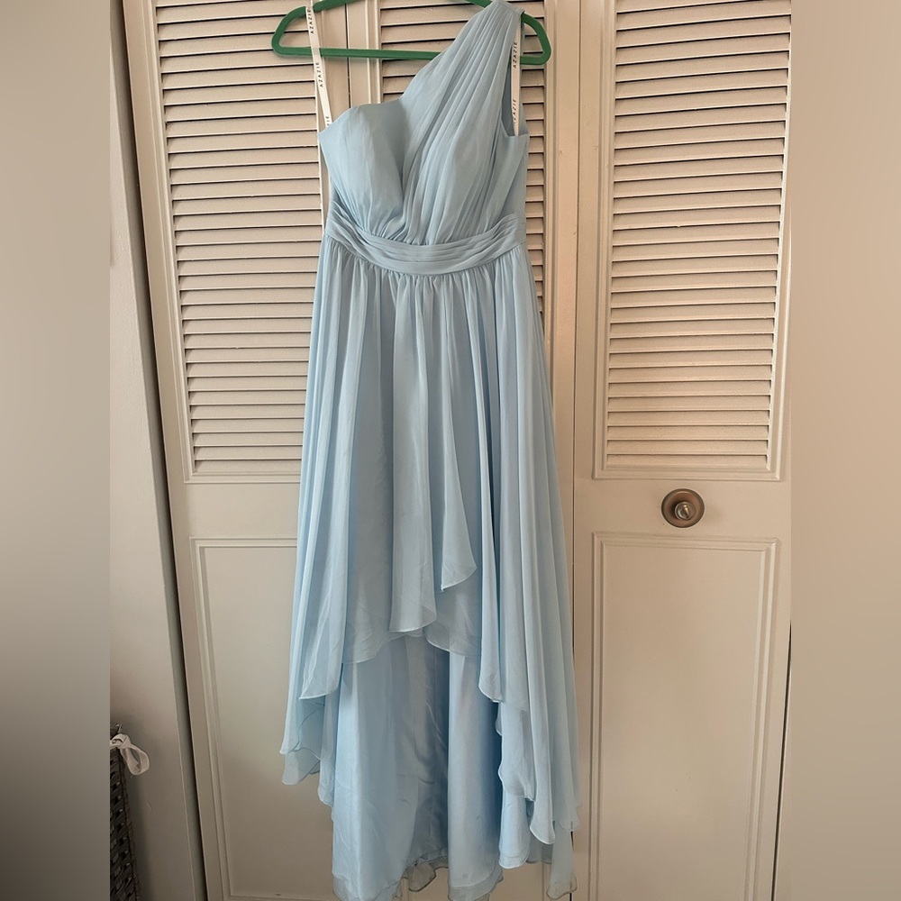 Azazie sky blue Mathilda bridesmaid dress